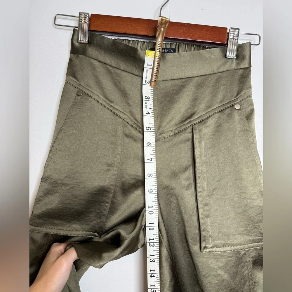 AllSaints - Astarte High-Rise Tapered Cargo Trousers Joggers - Green Size 0 - Picture 9 of 10